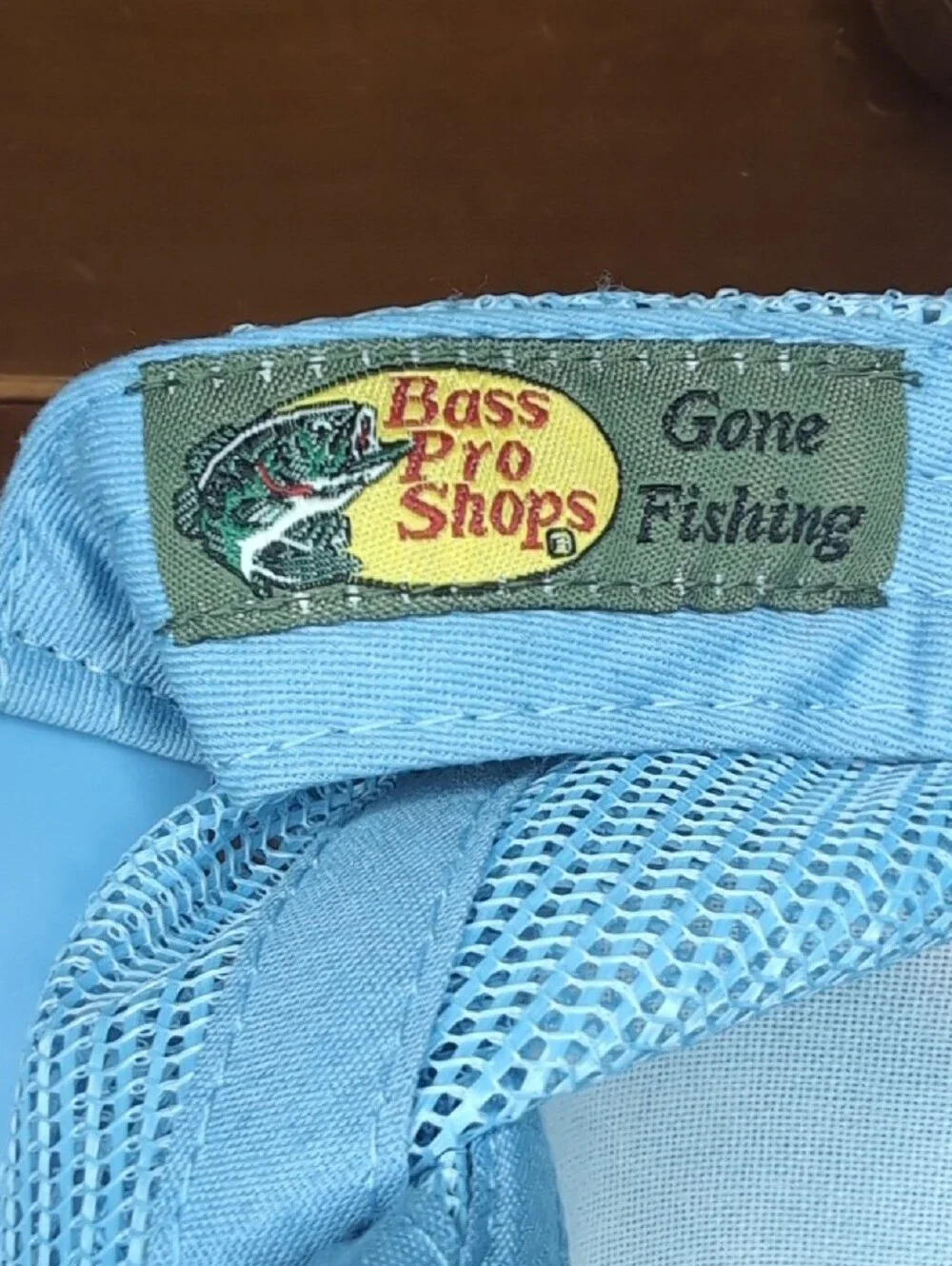 Bass Pro Shops Light Blue Mesh Back Hat with Yellow Logo